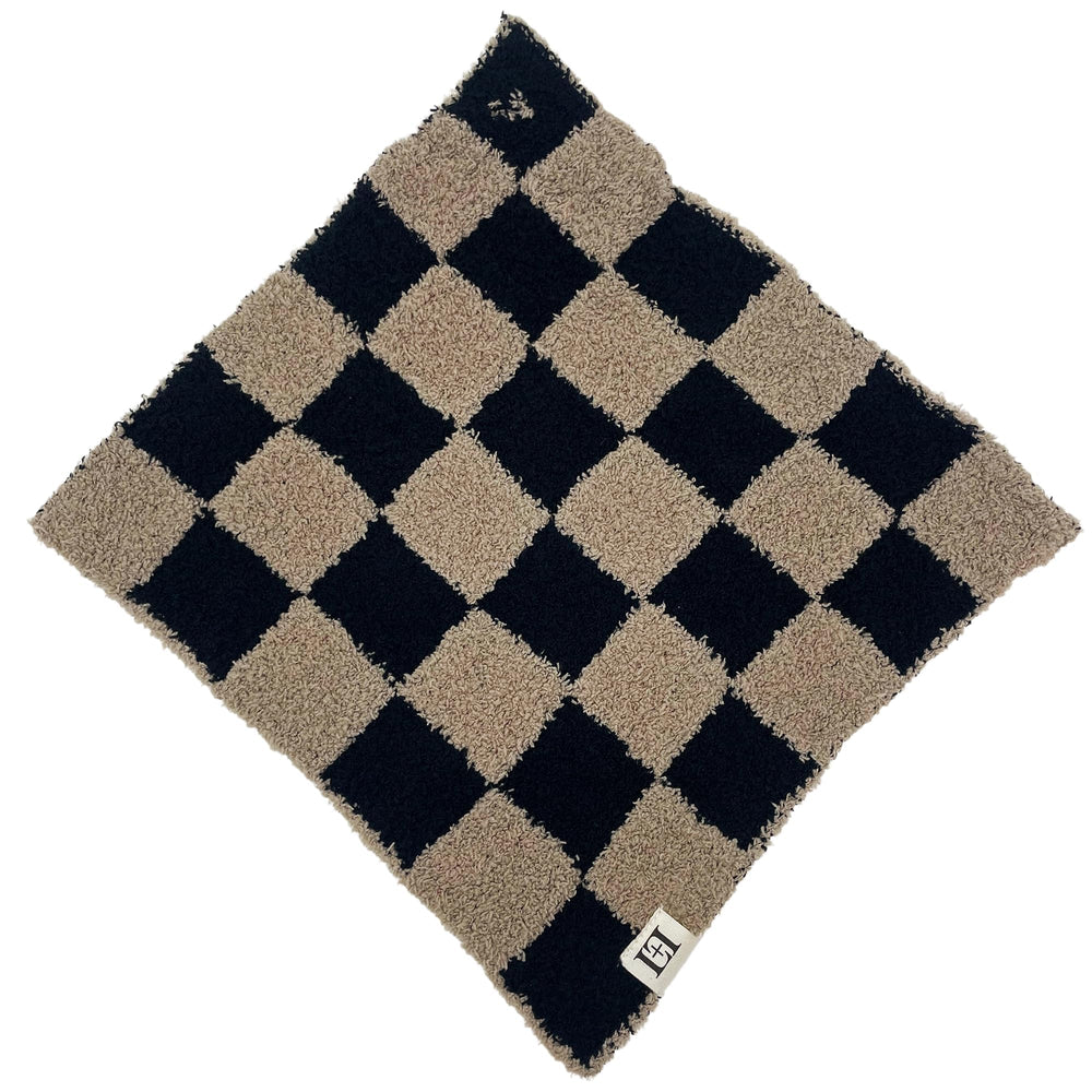 Leaps + Legends Checkered Lovey gift-ready packaging ideal for baby showers.