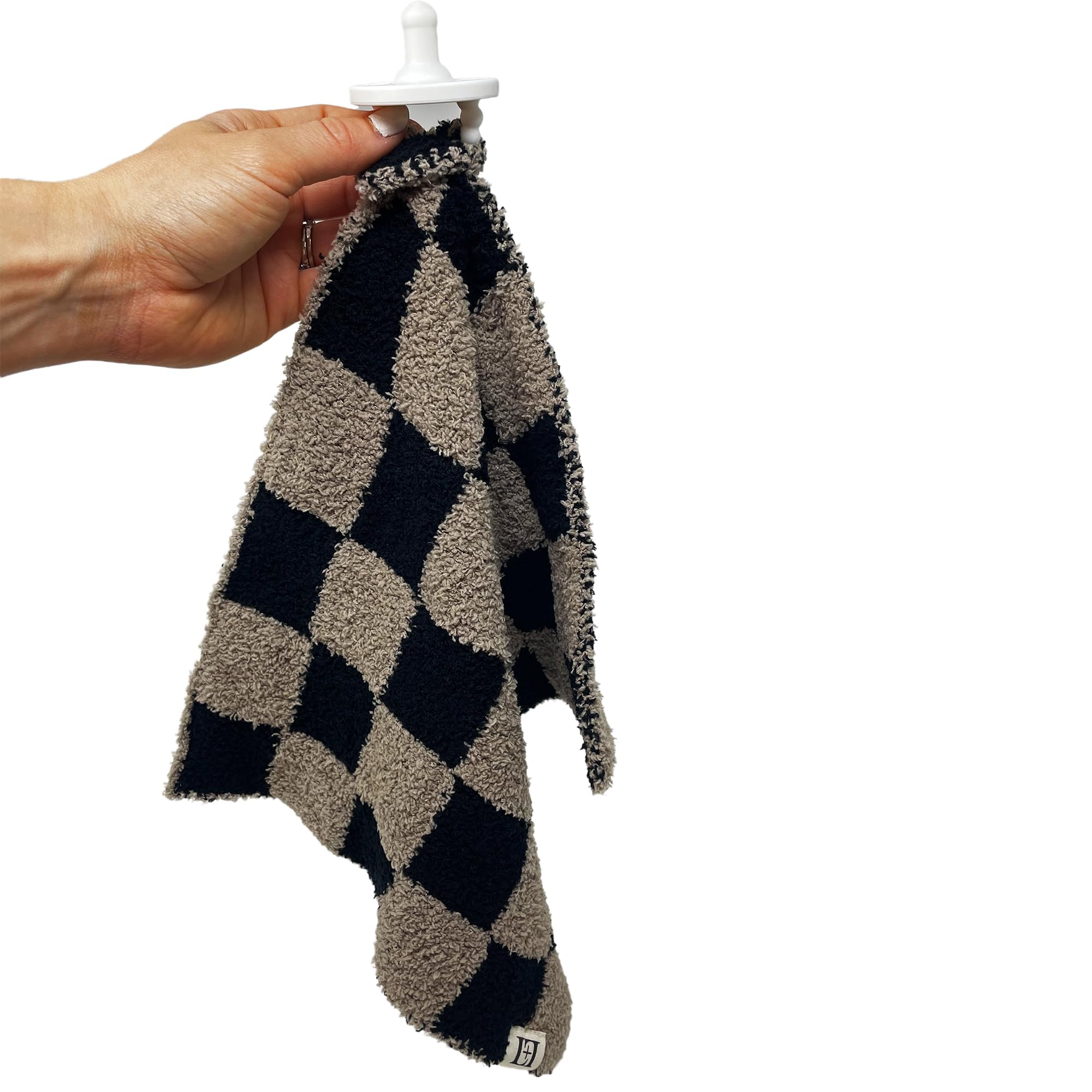 Leaps + Legends Checkered Lovey reversible color-contrast feature for dual moods.