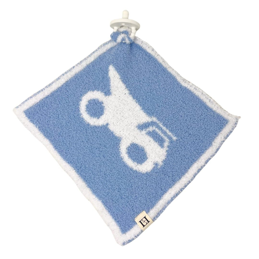 Leaps + Legends construction-dump-truck lovey provides secure cuddles on the go.