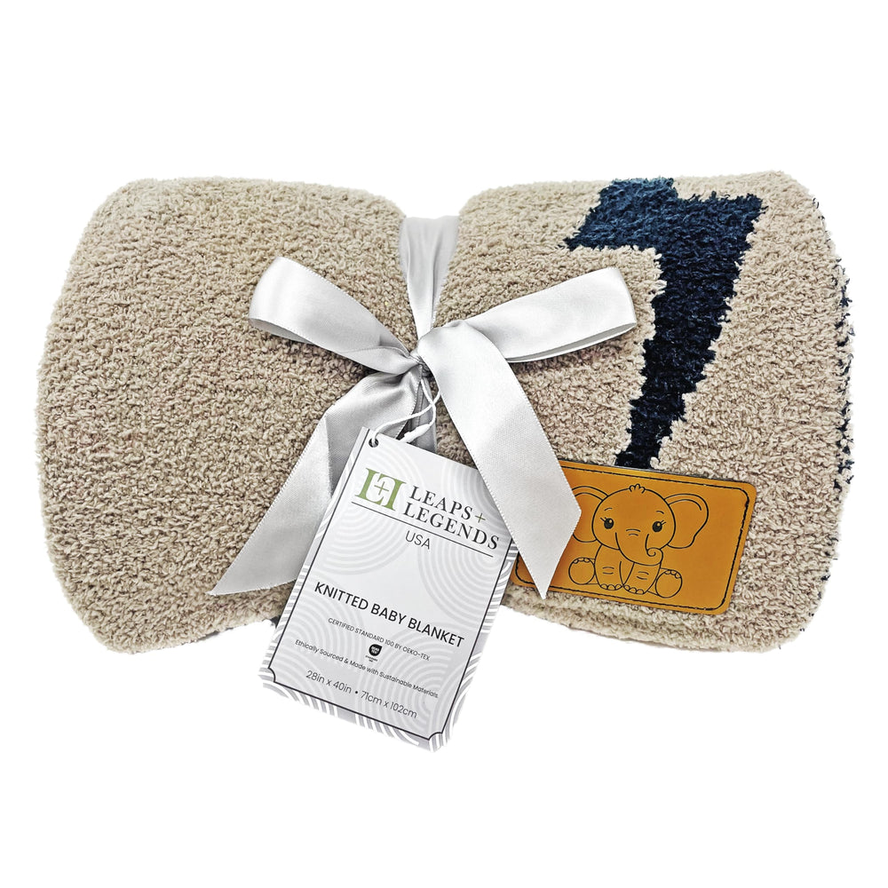 Leaps + Legends Lightning Bolt Blanket as playtime mat and backdrop