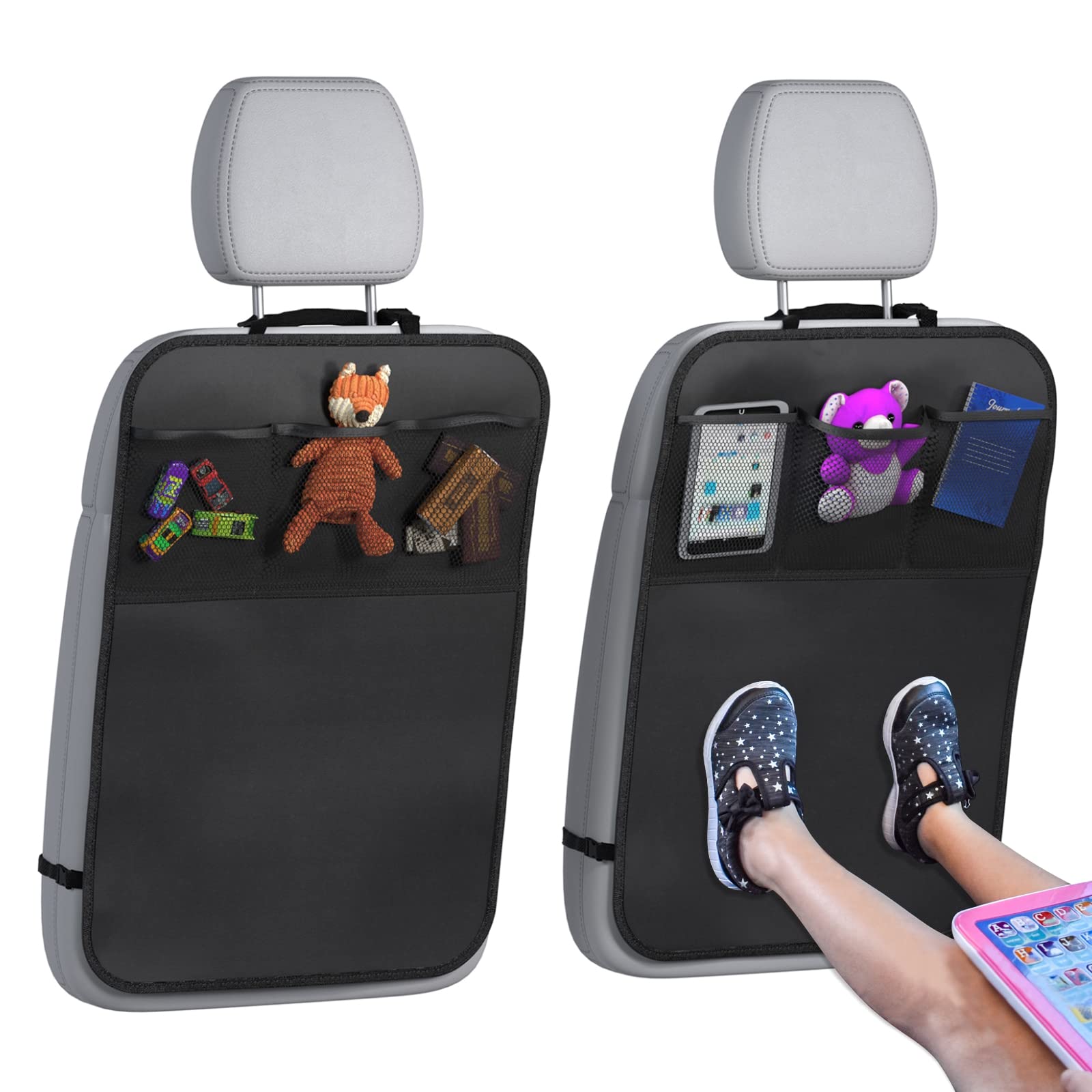 Lebogner back-seat cover kick mats waterproof protects seats from mud and spills.