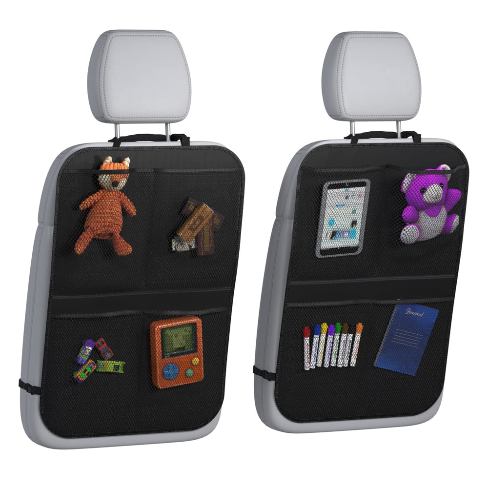 Lebogner back seat cover for kids protects upholstery from muddy footwear during trips.