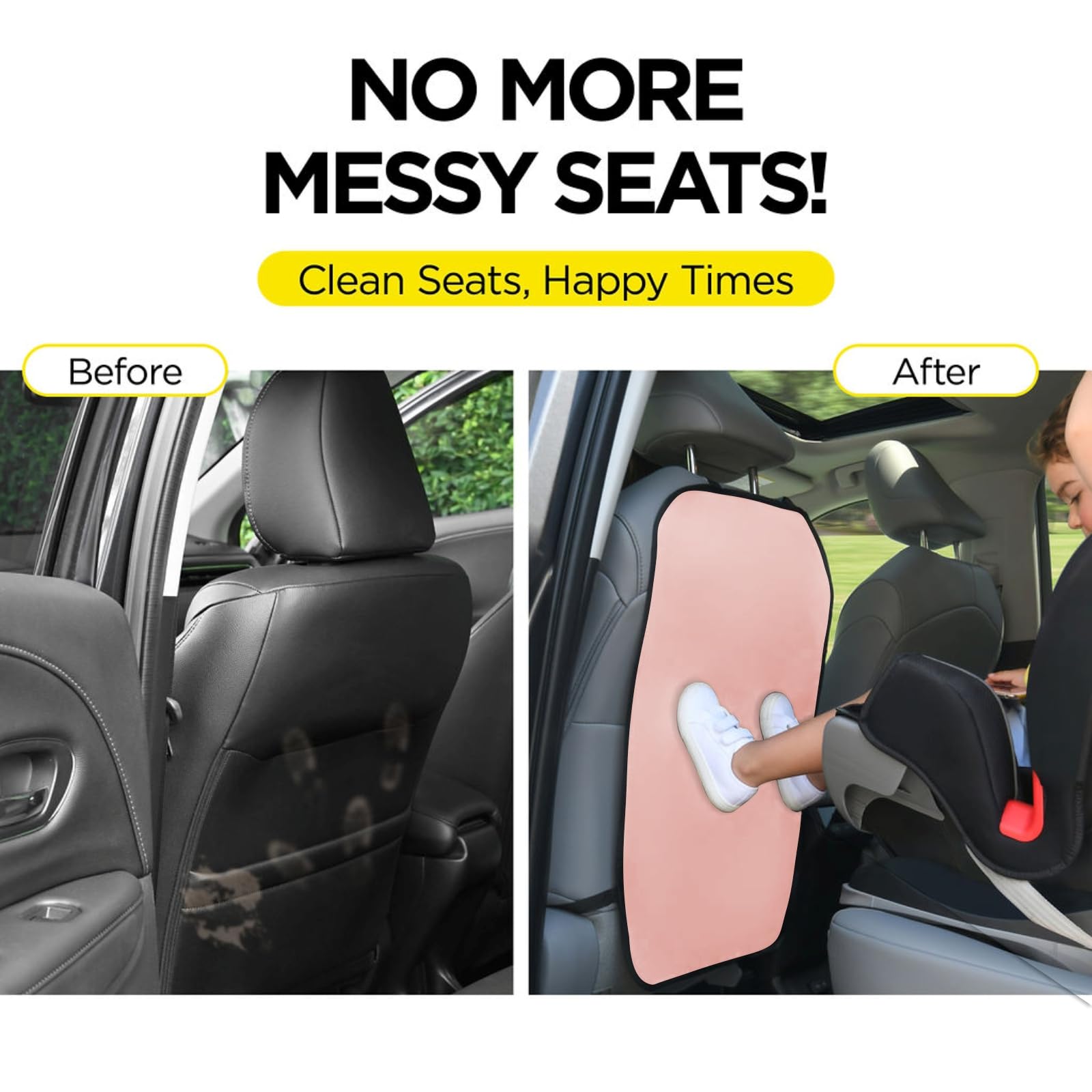 Lebogner back seat cover kids pink in-car use keeps seats pristine
