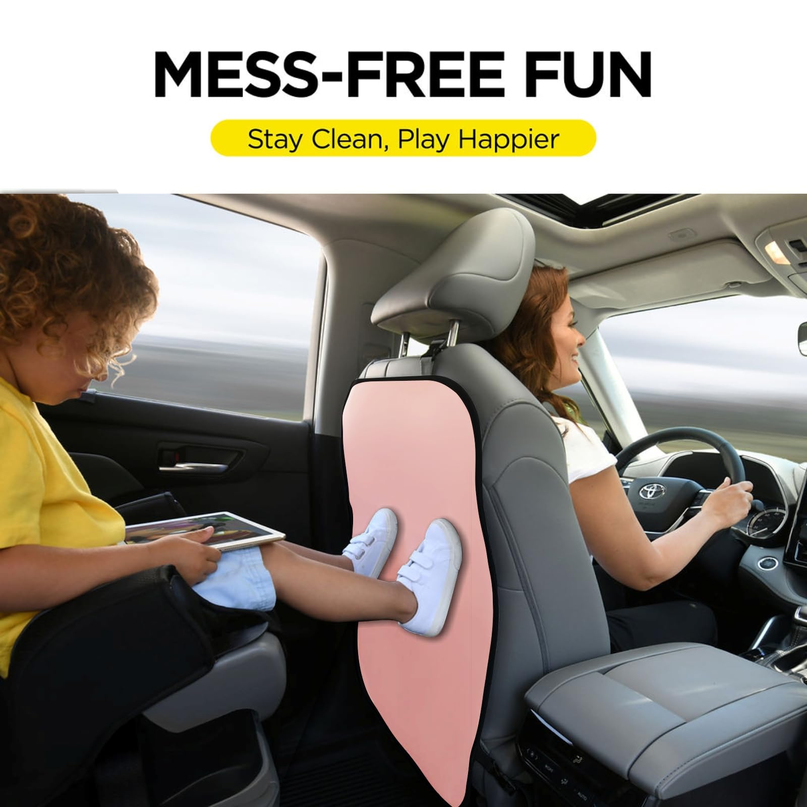 Lebogner kick mats backseat protector dirt-proof keeps seating clean during school runs