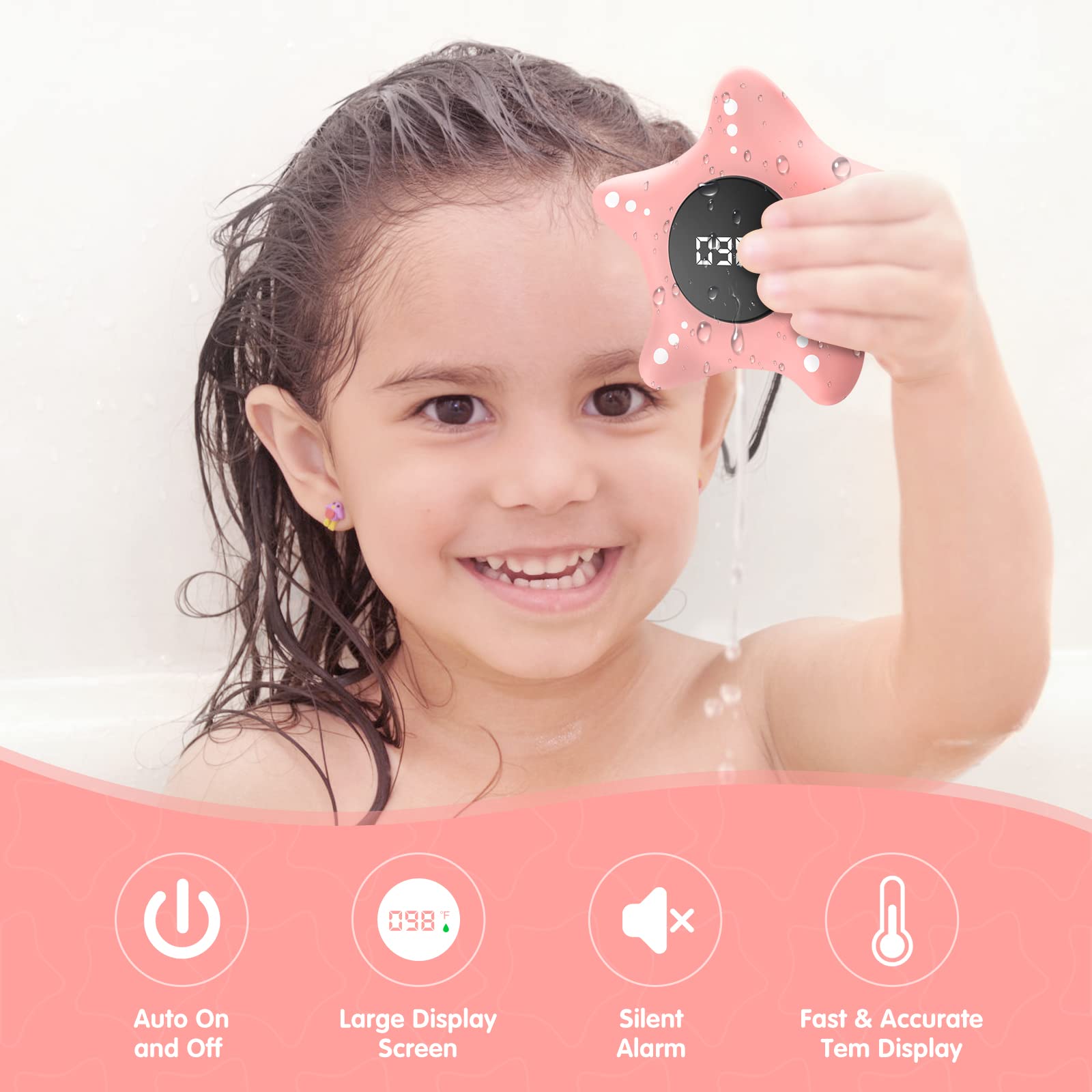 ledfaah bath thermometer auto on off ensures easy one-handed use