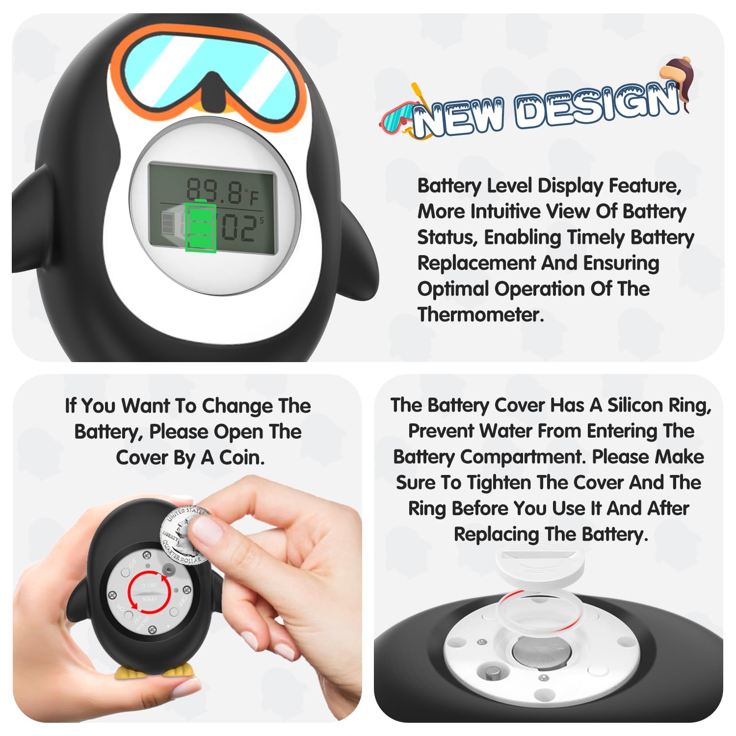 ledfaah bath thermometer digital display battery level indicator helps plan replacements