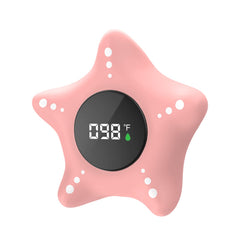 ledfaah bath thermometer pink sea star shows temperature for a safe bath