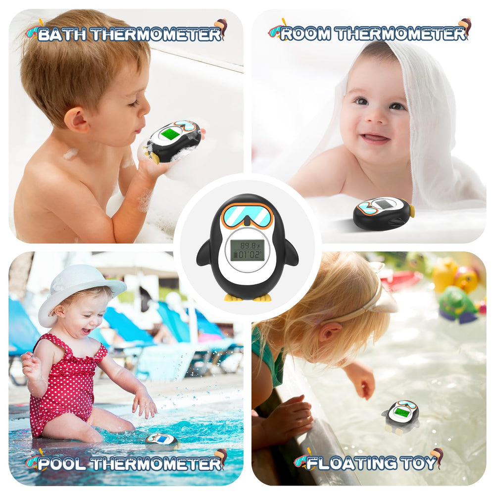 ledfaah bath thermometer usage instructions image shows simple placement and auto readout