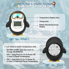 ledfaah penguin-design bath thermometer engages kids during bath time