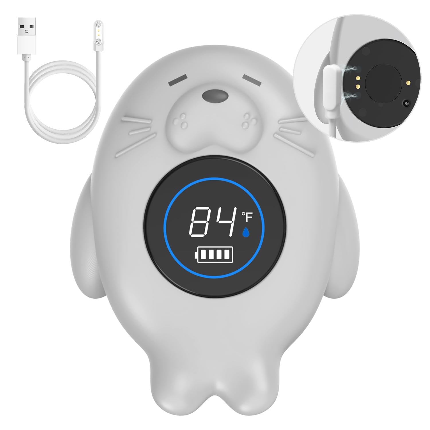 ledfaah rechargeable bath thermometer otter display provides precise baby bath temperatures