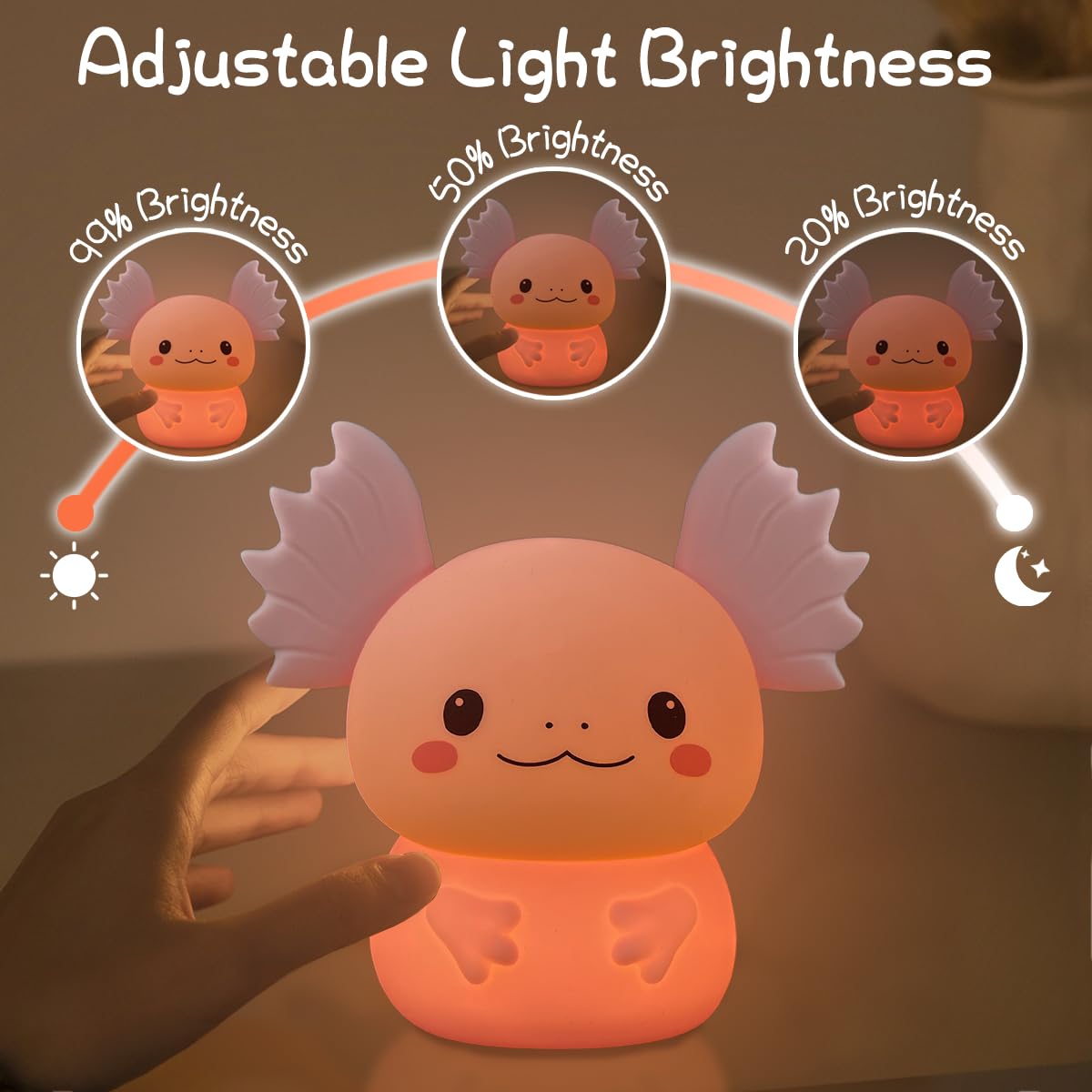 LEDHOLYT warm white plus seven colors with dimming for ambience.