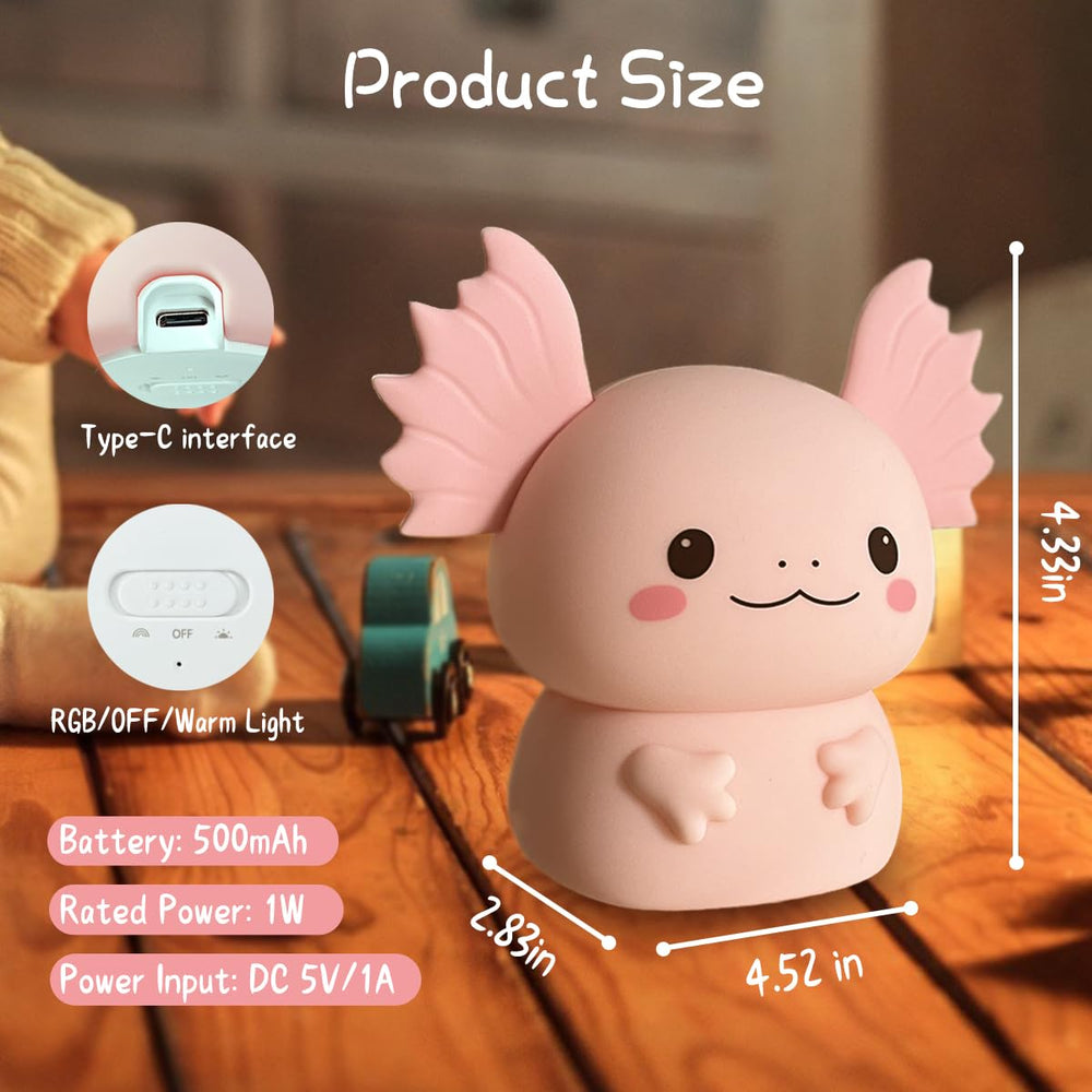 LEDHOLYT kid-friendly Axolotl lamp adds cute desk decor.