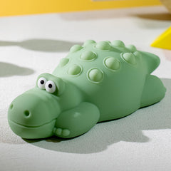 LEDHOLYT crocodile night lamp close-up reveals soft silicone texture and safe bedside decor.