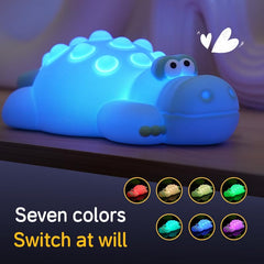 LEDHOLYT crocodile night lamp lit warm white creates cozy bedtime ambience for kids.