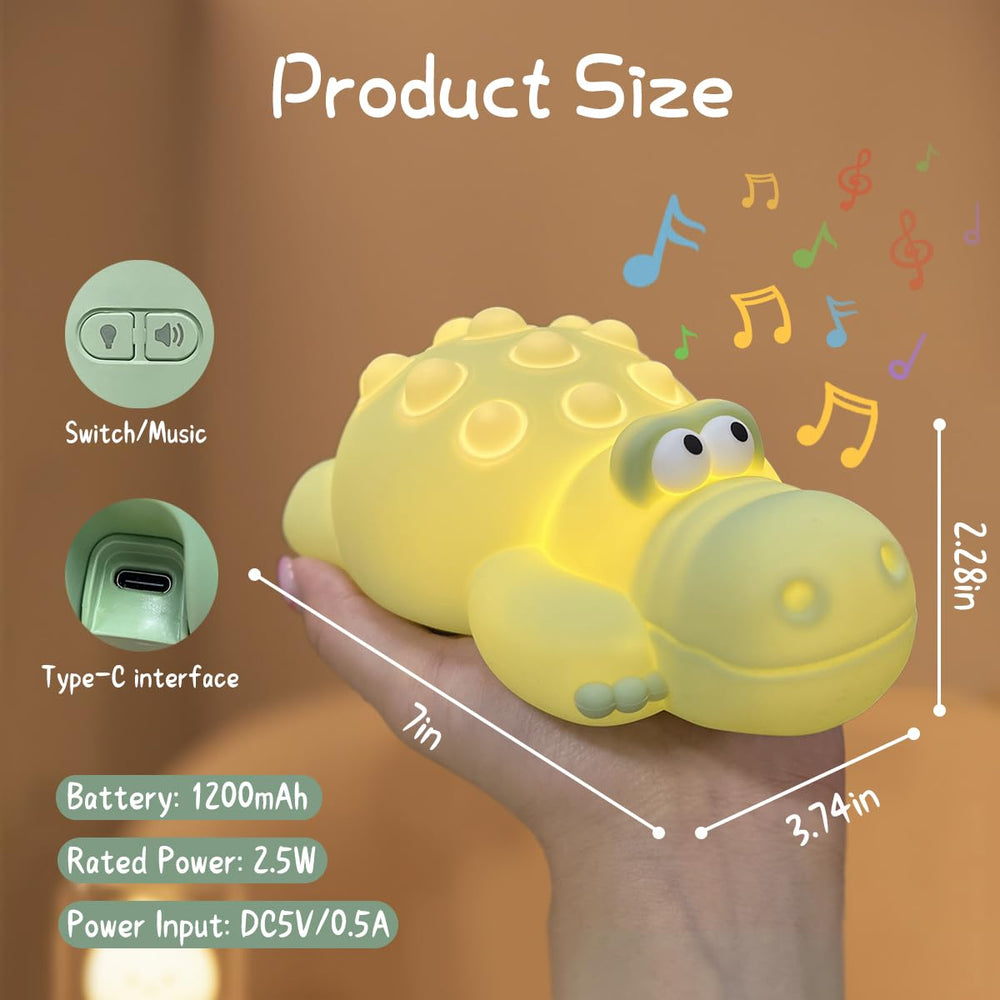 LEDHOLYT crocodile night lamp travel-friendly design fits bags for comforting nights away.