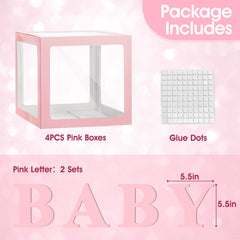 Ledido baby boxes pink letter sets featuring BABY for personalized decor