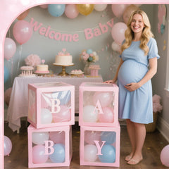 Ledido baby boxes pink with BABY letters centered for a photo-ready display