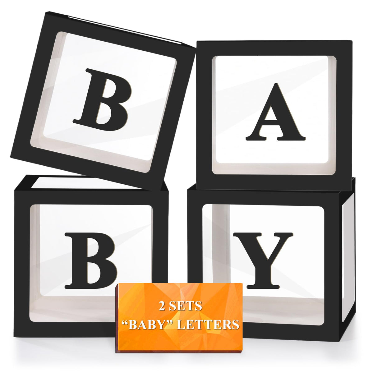 Ledido baby boxes four black boxes assembly for a chic backdrop.