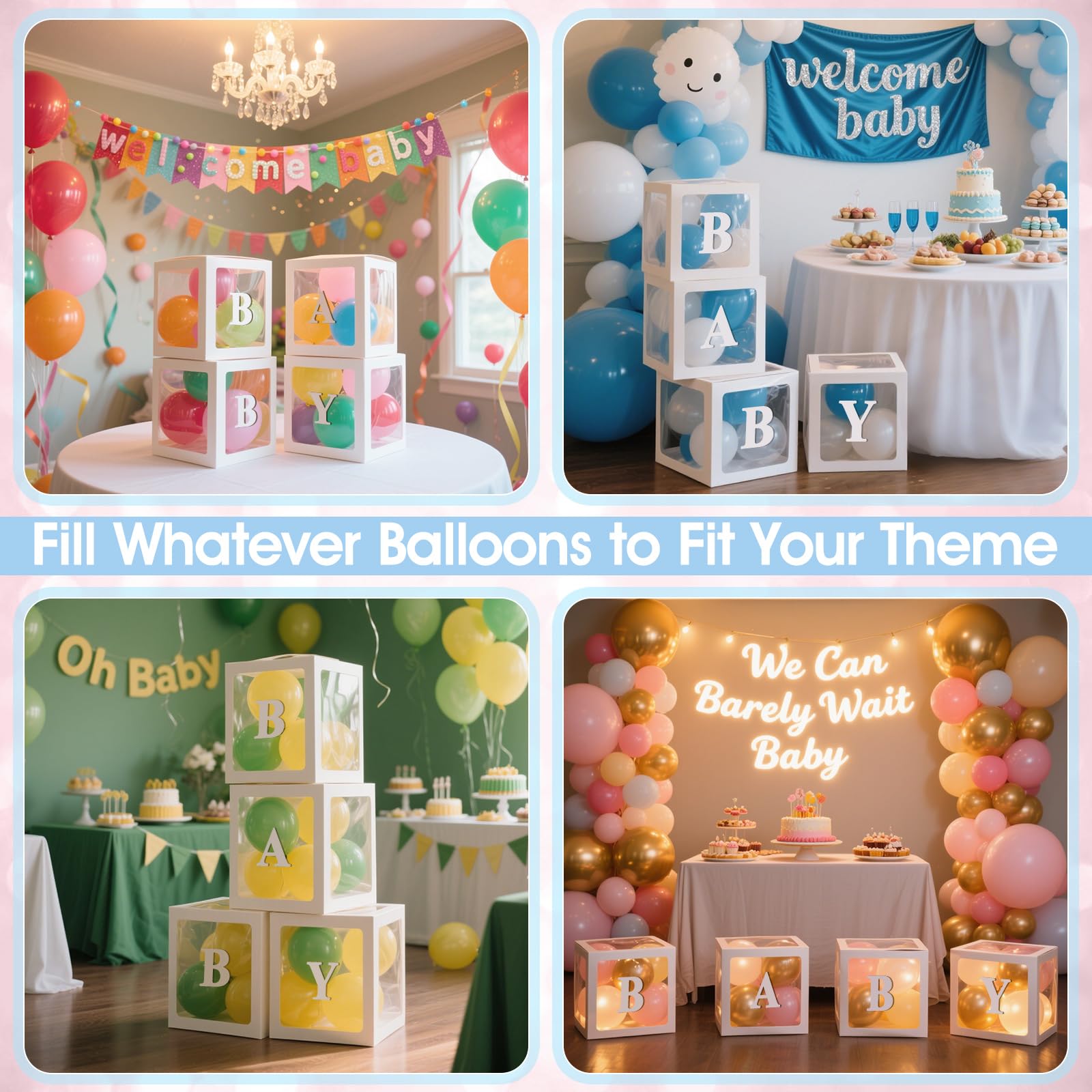 Ledido baby boxes letters and adhesive dots enabling simple assembly for decor.