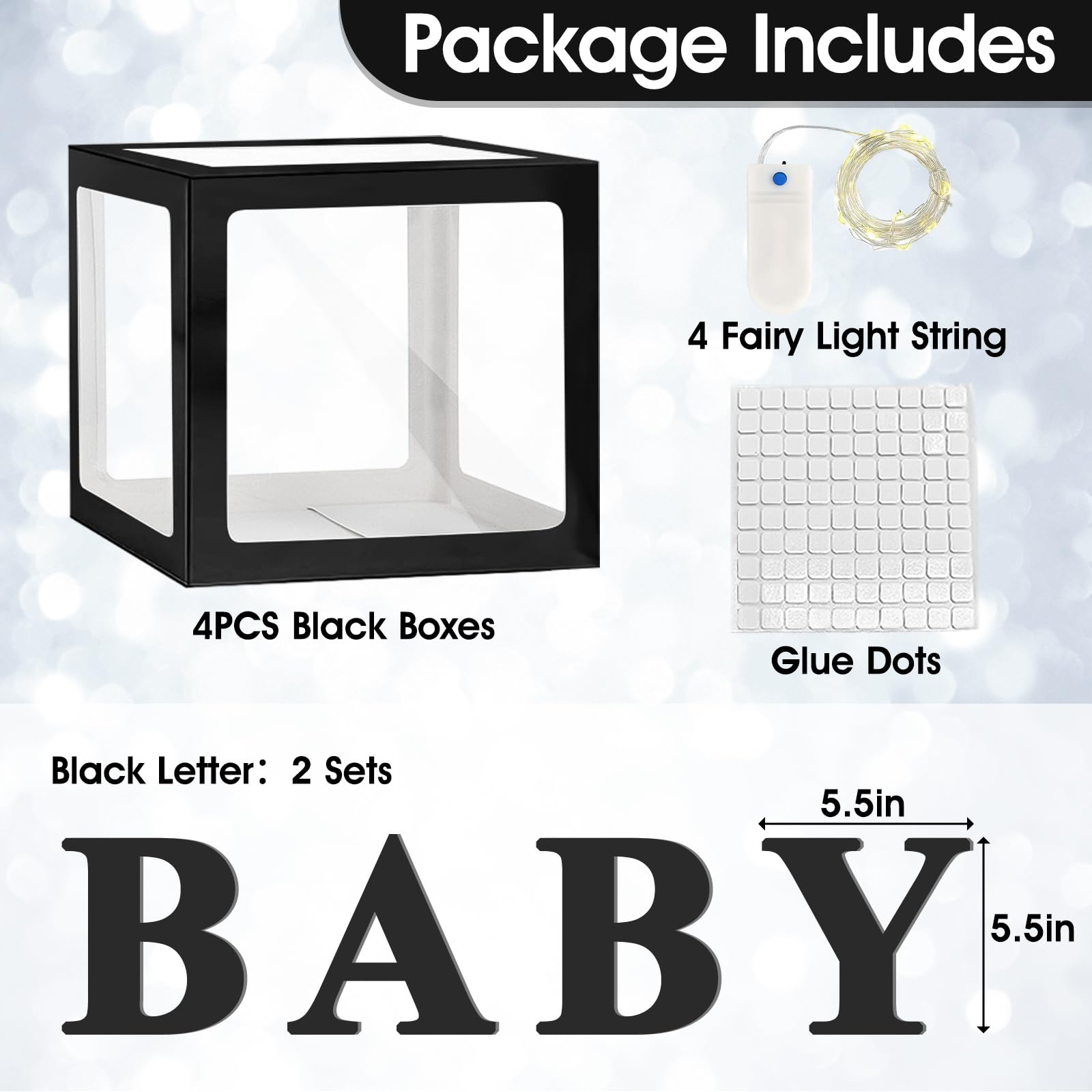 Ledido 'BABY' letter sets on clear windows add chic decor to Ledido boxes.