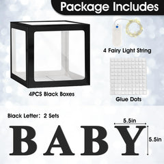Ledido 'BABY' letter sets on clear windows add chic decor to Ledido boxes.