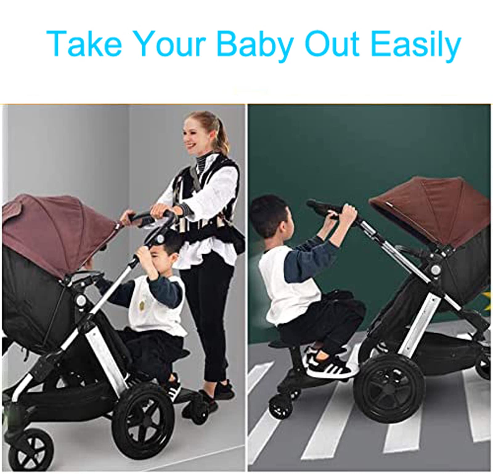 Leefngsun stroller board detachable seat attached, easy switch between stand and sit.