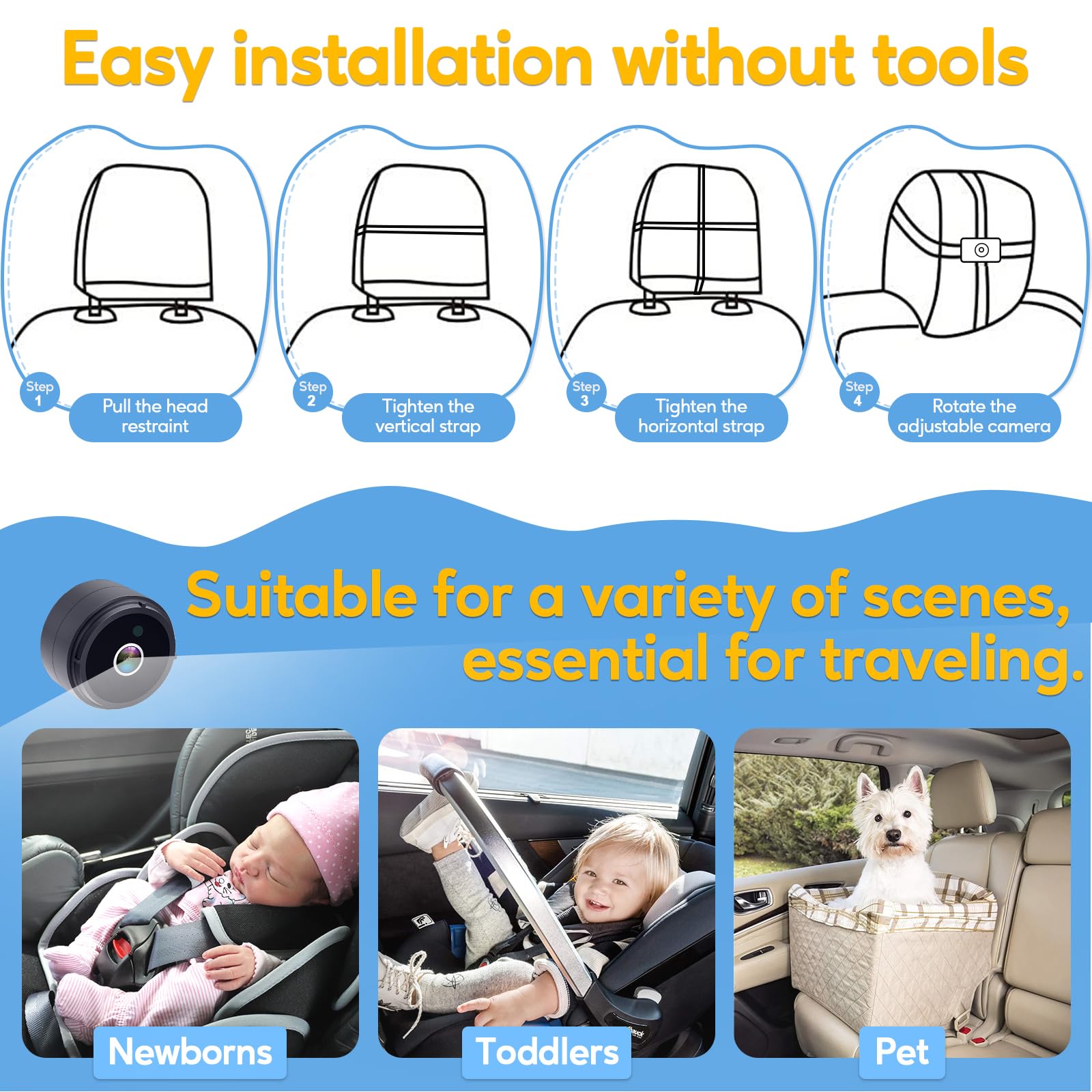 LeeKooLuu 360 rotation angle lets you aim for the perfect rear seat view.