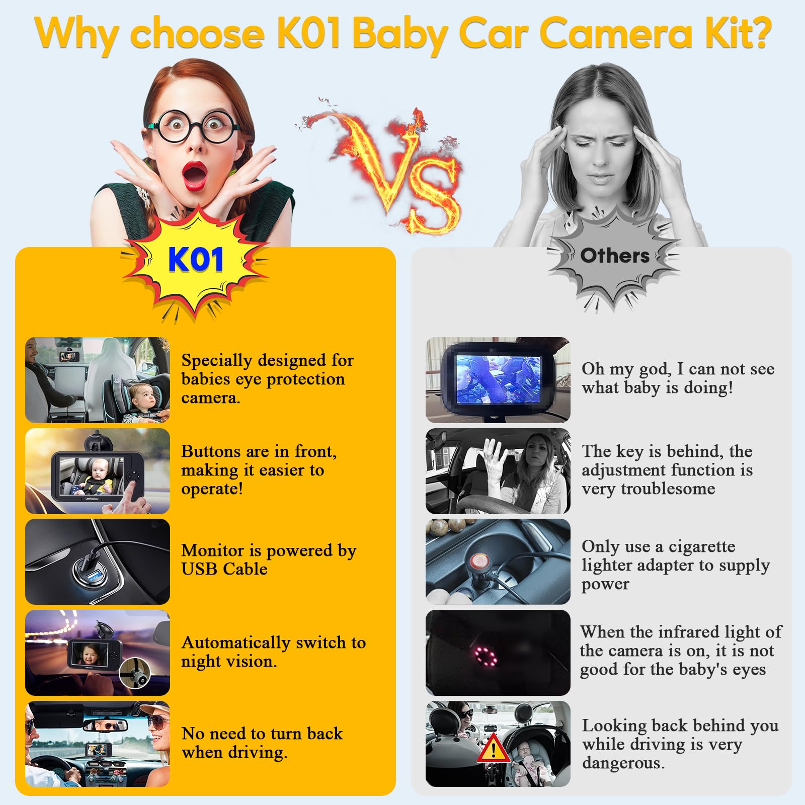 LeeKooLuu distraction-free driving supports safer road focus while watching your baby.