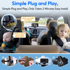 LeeKooLuu monitor display shows crystal 1080P clarity for attentive backseat monitoring.
