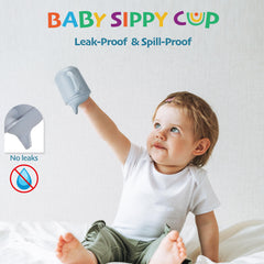 Leeleelon 6oz silicone sippy cup, a lightweight option for early toddlers.