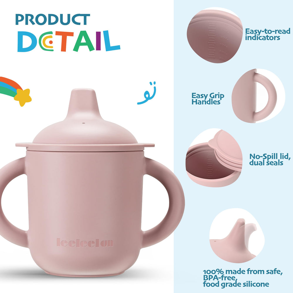 Leeleelon leak-proof lid ensures tidy mealtime and reduces spills.
