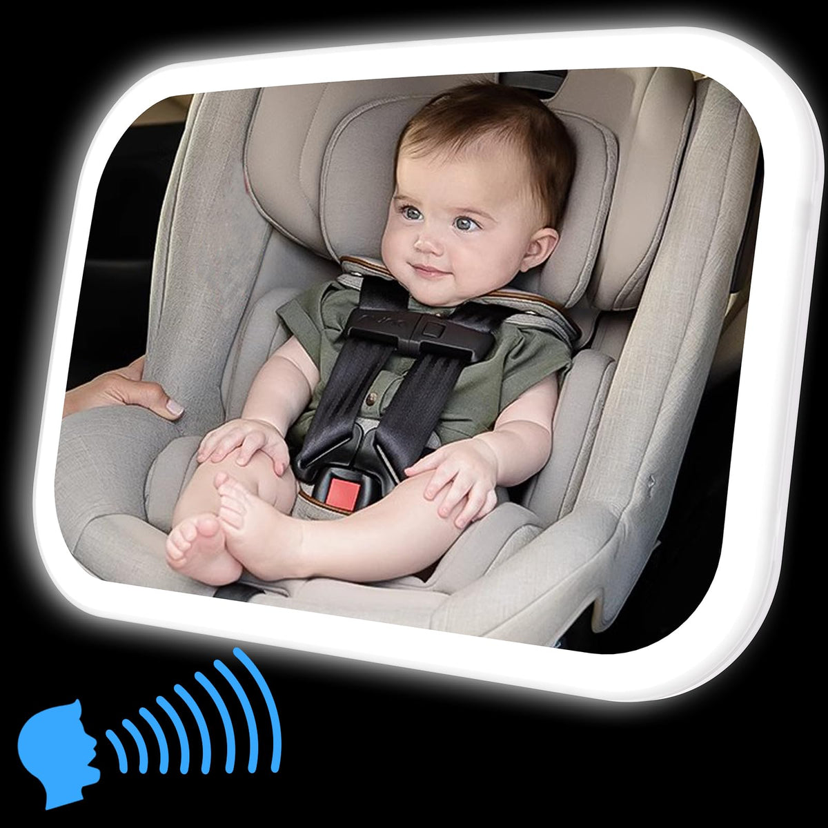 LeeWent smart baby car mirror voice-control switch for hands-free adjustments on the go