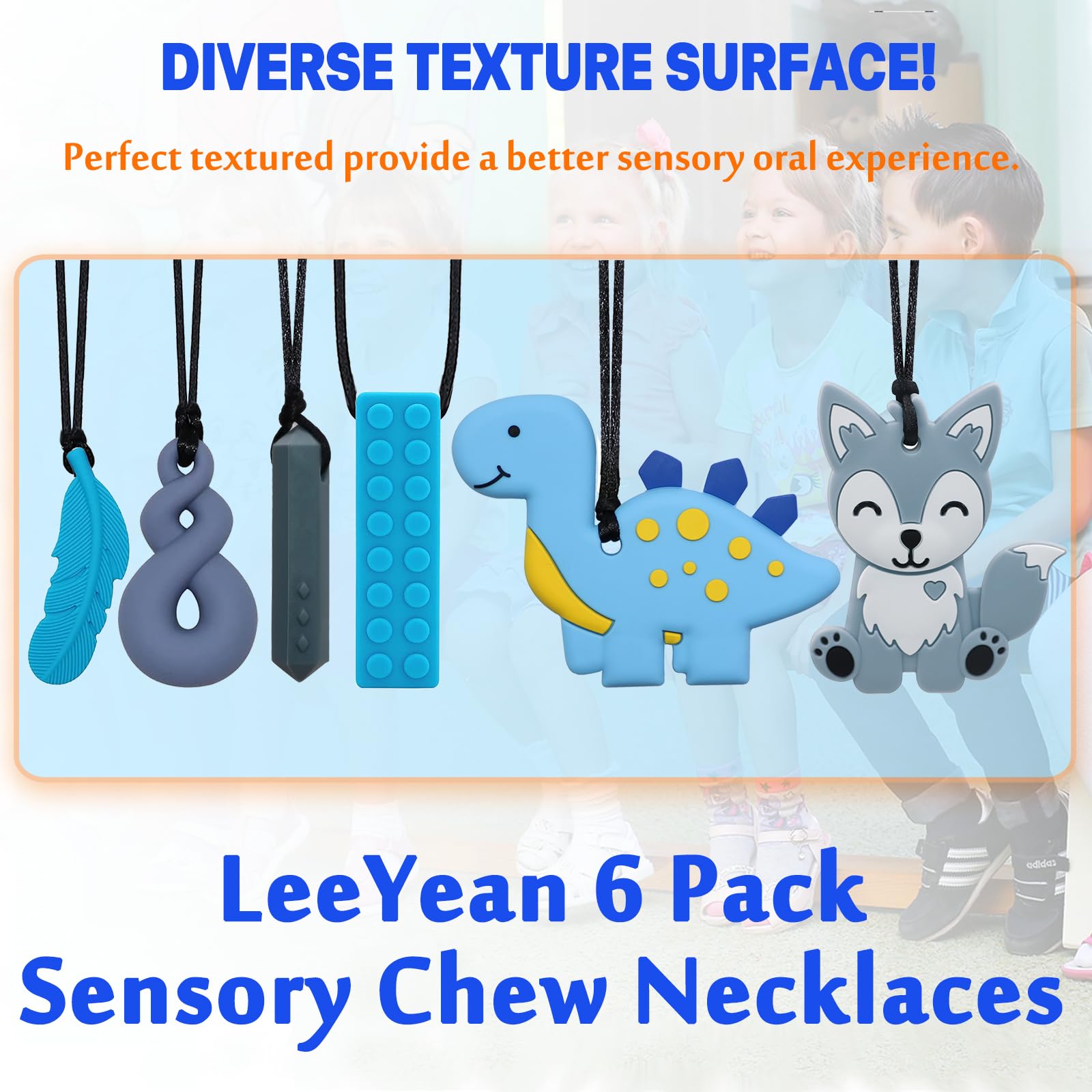 LeeYean feather chew necklace with soft surfaces supports mindful chewing routines.
