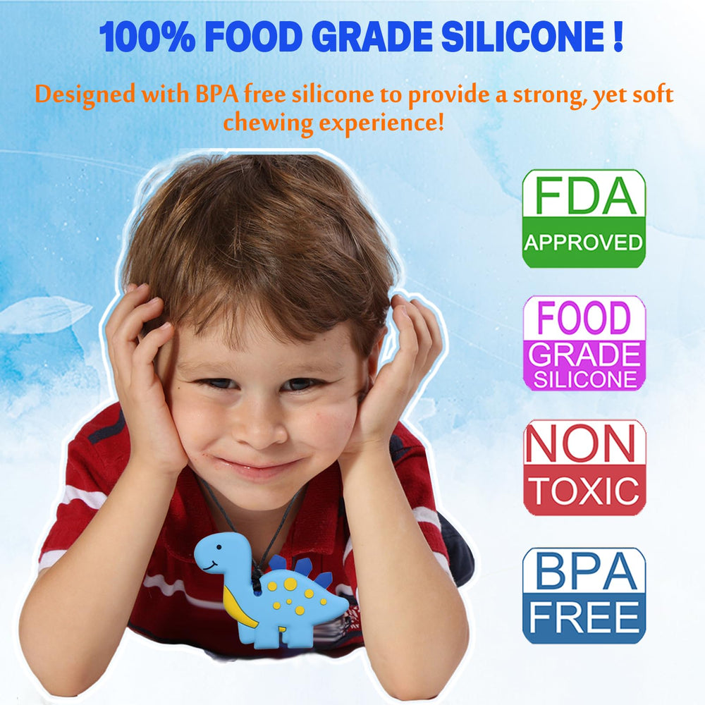 LeeYean fox chew necklace provides calming sensory input during school transitions.