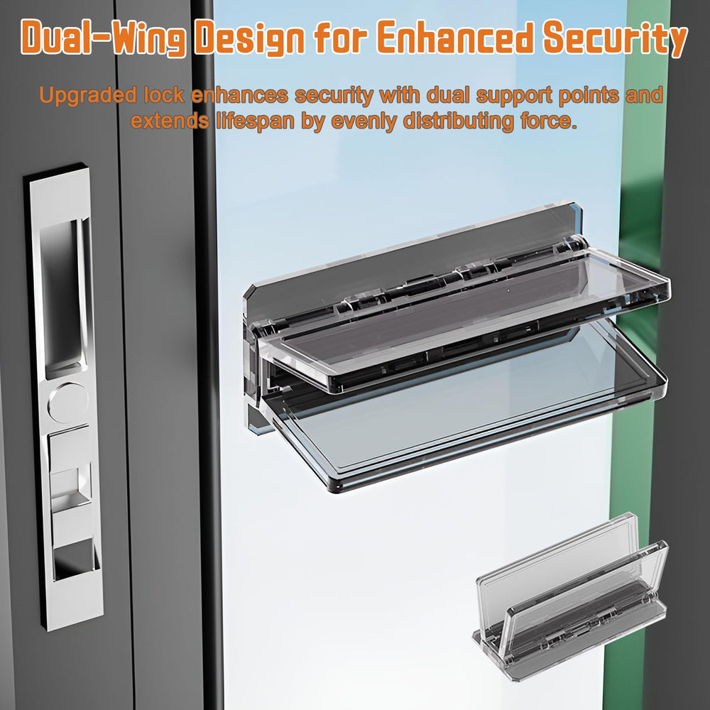 LeeYean Sliding Door Lock 2 Pack two-wing design close-up emphasizes durability