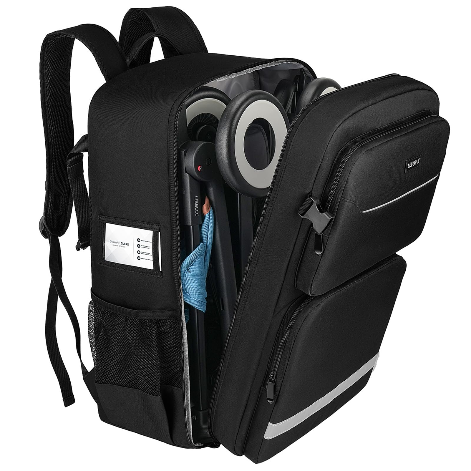 LEFOR·Z stroller travel bag front view, fits GB Pockit models and keeps essentials organized.