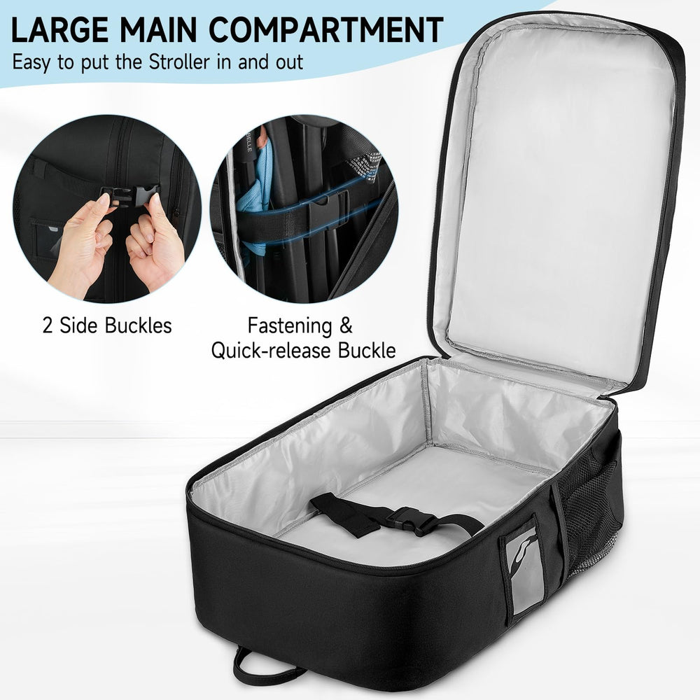 LEFOR·Z stroller travel bag pockets, organized storage for essentials.