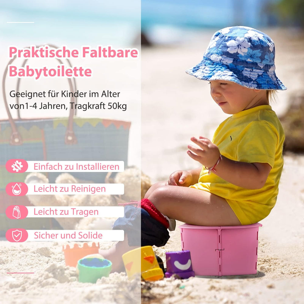 LEFUYAN travel potty pink setup for quick on-the-go use