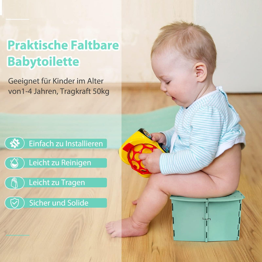 LEFUYAN travel potty setup-easy-green shows quick setup for busy parents.