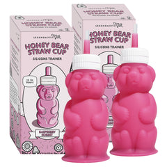Legendairy Milk Honey Bear Straw Cup pink 8 oz for easy straw drinking and transition
