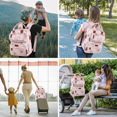 Legestori diaper bag backpack insulated pockets keep bottles warm or cool.