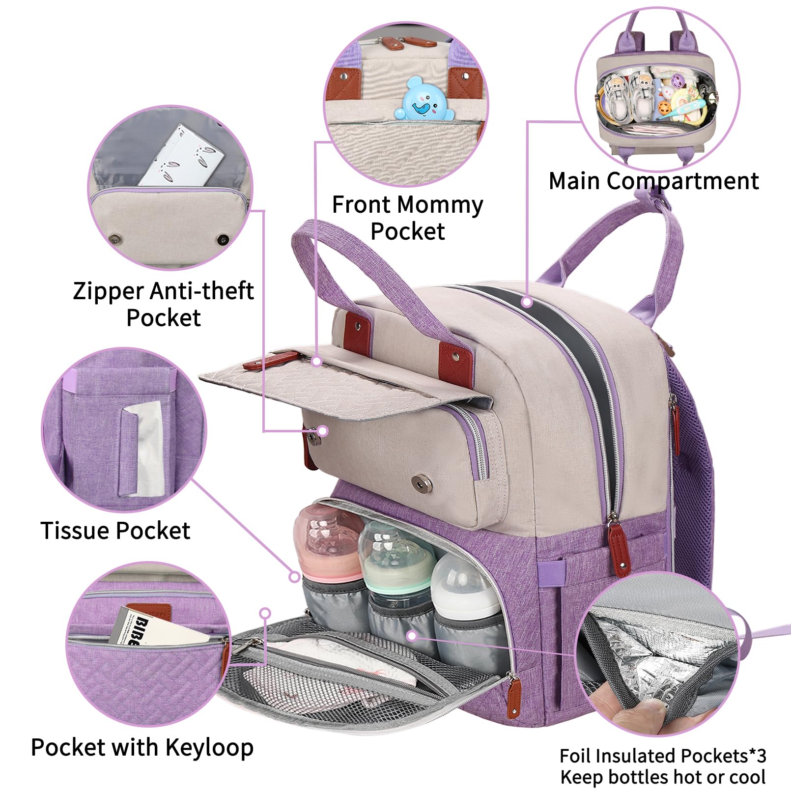 Legestori insulated bottle pockets keep drinks warm or cool on the go.