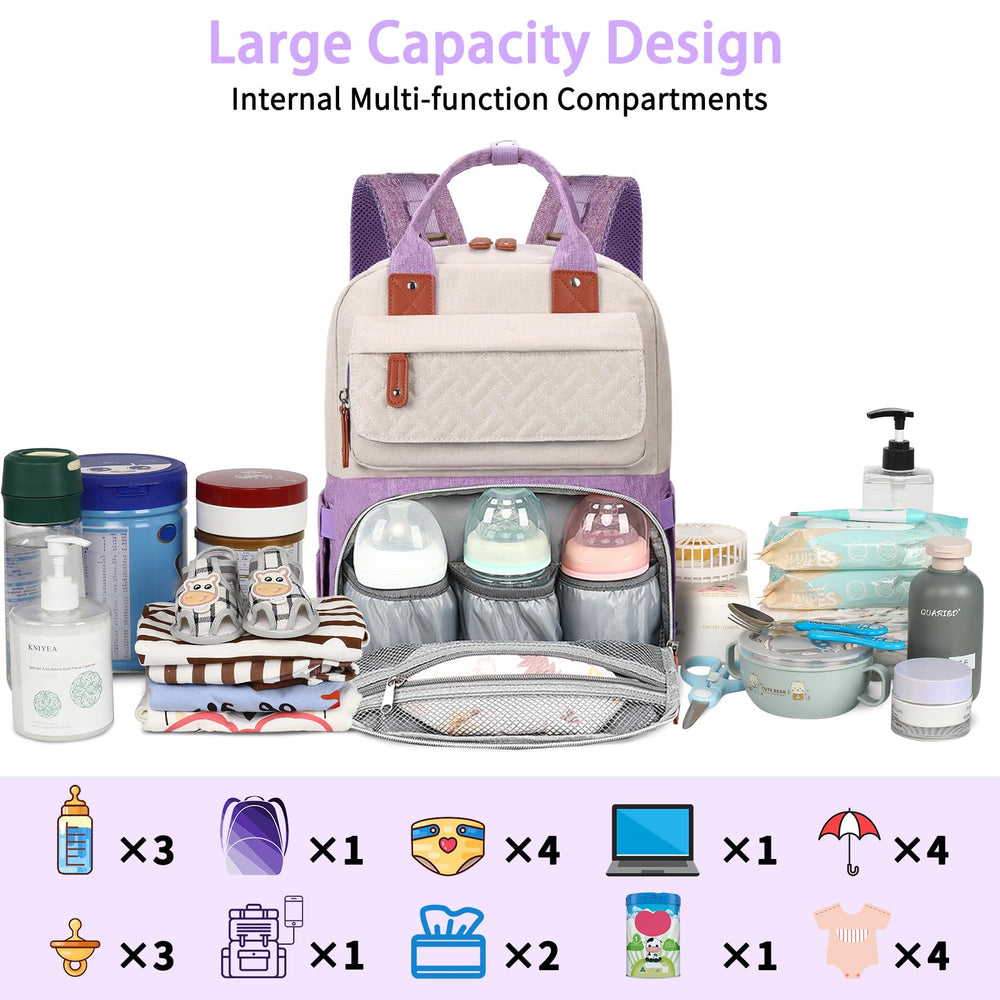 Legestori diaper bag with stroller straps for easy hands-free travel.
