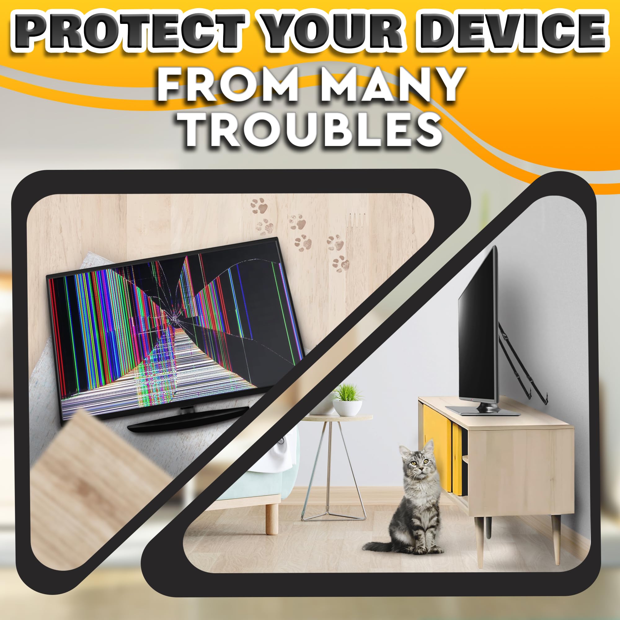 LEGLO TV safety strap adjustable-length close-up at 39-inch setting.