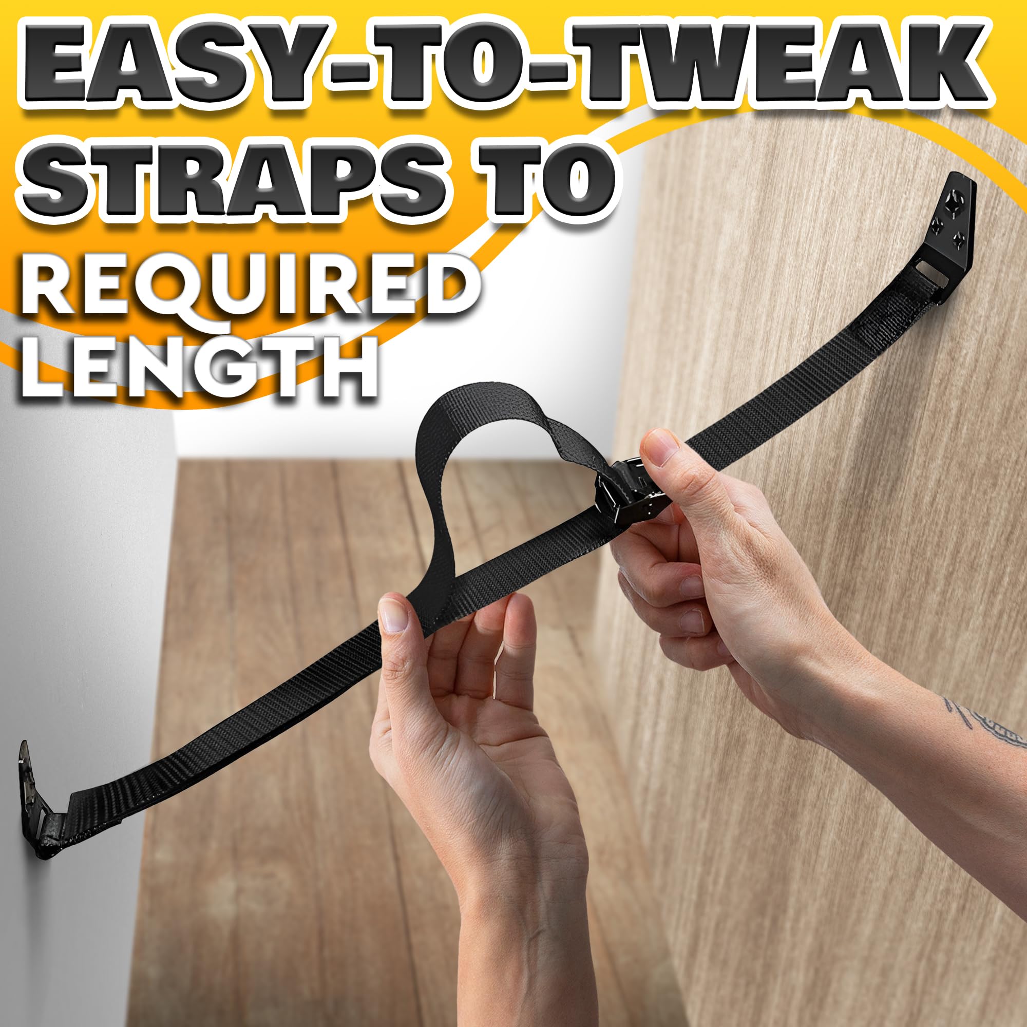 LEGLO TV safety strap 2-pack with screws ensures firm anchoring.