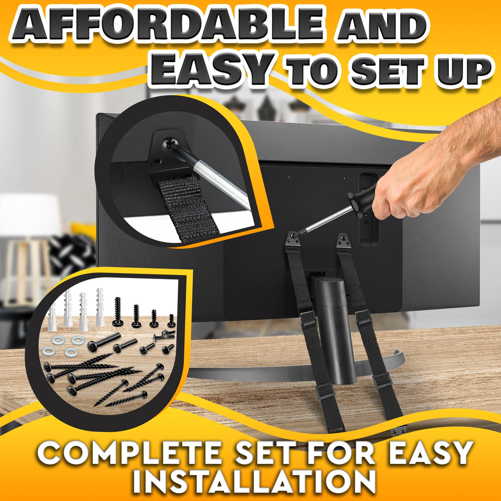 LEGLO TV safety strap versatile-use fits TV or furniture stabilization.