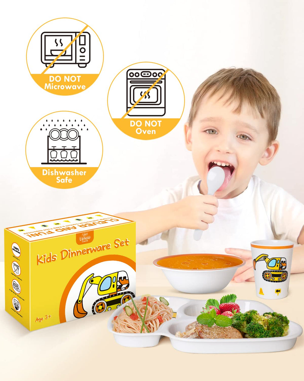 Lehoo Castle dinnerware with BPA-free durable construction for daily use.