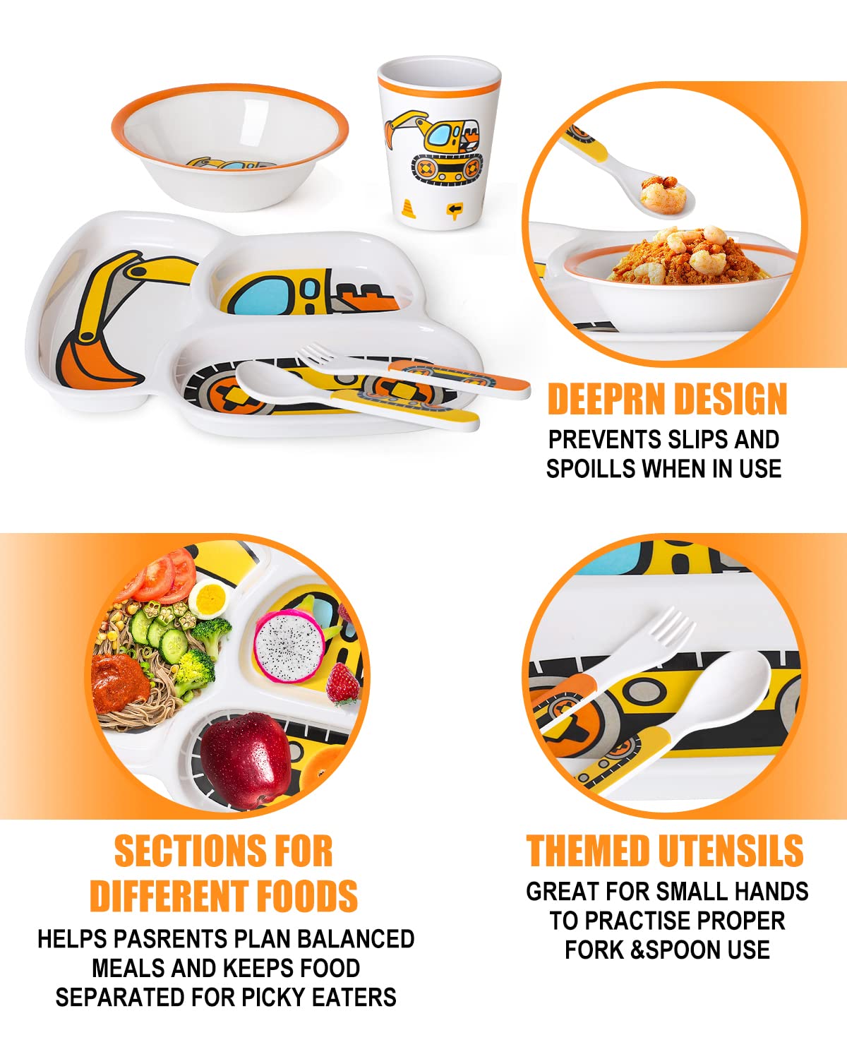 Lehoo Castle mealtime image showing practical, kid-friendly tableware.