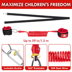 Lehoo Castle 1.5m spring nylon leash provides gentle extension for curious toddlers