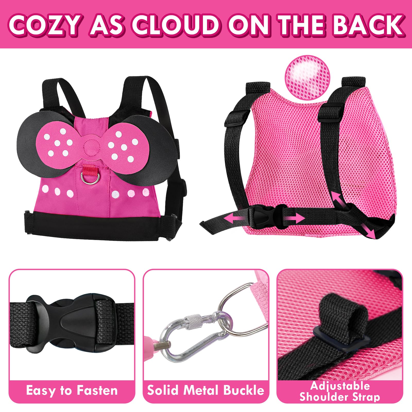 Lehoo Castle toddler leash harness travel mode for airport journeys.
